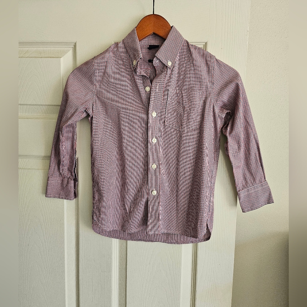 Like-New GapKids S Non-Iron Red White and Blue Button Up